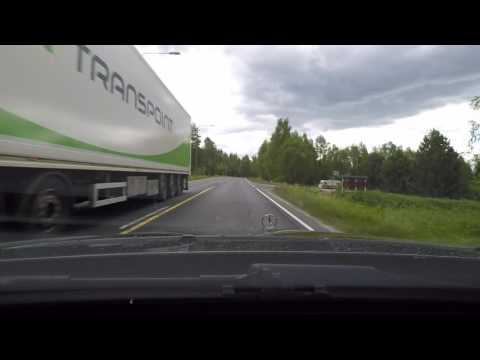 Driving in Finland, from Muurola to Rovaniemi. June 2016