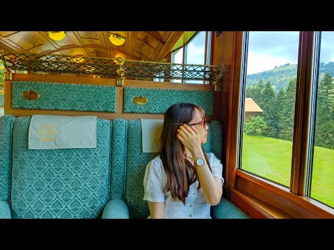 Goldenpass Belle Epoque Zugfahrt / Montreux - Zweisimmen in der Schweiz / Ein alter Zug