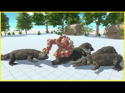 Lava Golem vs Purussaurus - Animal Revolt Battle Simulator