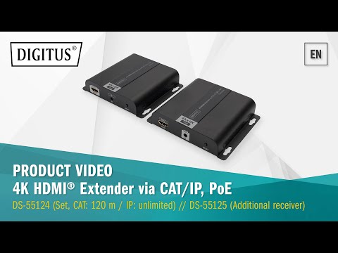 Assmann elektroninis DIGITUS 4K HDMI plėtiklio imtuvo blokas per IP/CAT 5 6 120 m POE video