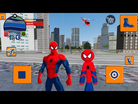 Superhero Stickman Game #1 - Spider Stickman Rope Hero Vegas City - Android Gameplay