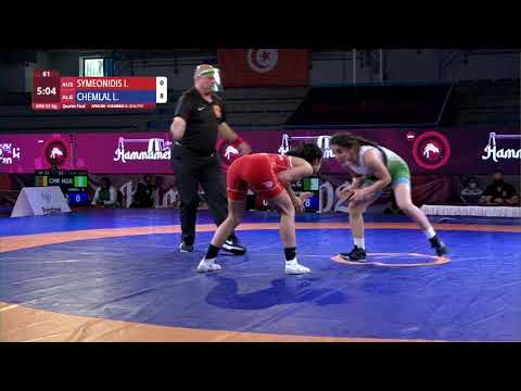 1/4 WW - 53 kg: I. SYMEONIDIS (AUS) v. L. CHEMLAL (ALG)