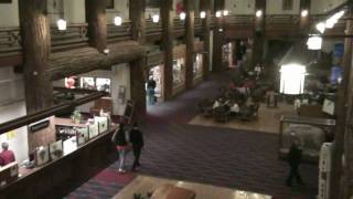 preview picture of video 'Glacier Park Lodge & Resort, Paintings and Great Room Ambiance, East Glacier, Montana'