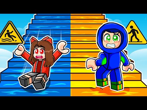 Roblox Ayush and Ekta Climbing The Slippery Stairs !!😱