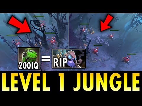 100% He Jungle at Level 1 --- Techies 200IQ Mind Blowing | Techies Official