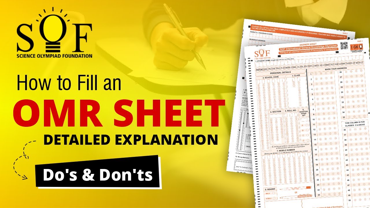 SOF Olympiad Brochure Unboxing Part 4 – How to Fill an OMR Sheet. Do’s and Don’ts.