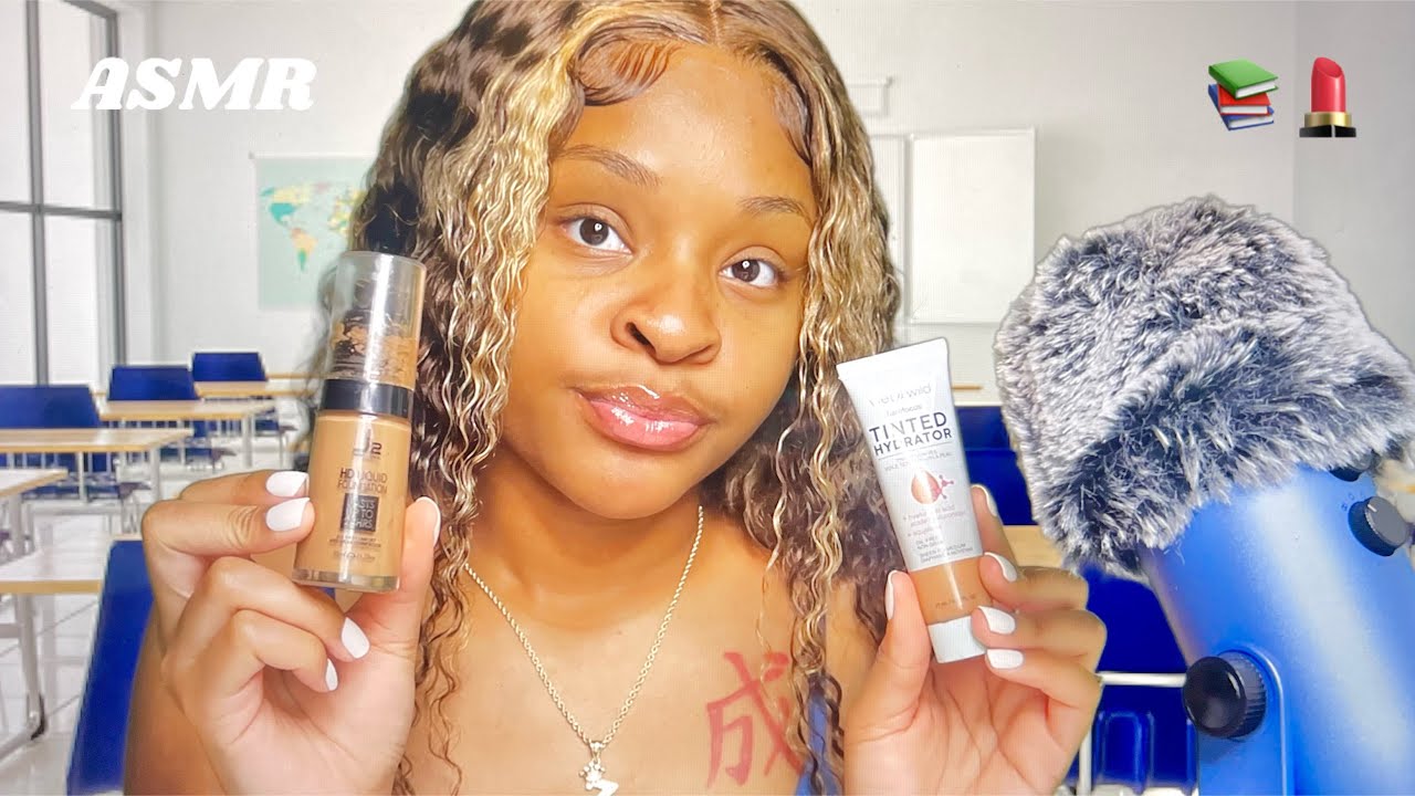 ASMR | Mean Girl Does Your Makeup In Class Role Play W/ Gum Chewing!