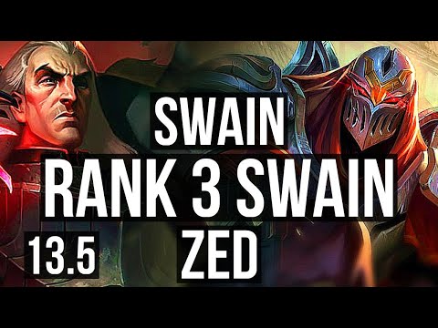 SWAIN vs ZED (MID) | Rank 3 Swain, 4/2/12, Rank 30 | KR Challenger | 13.5