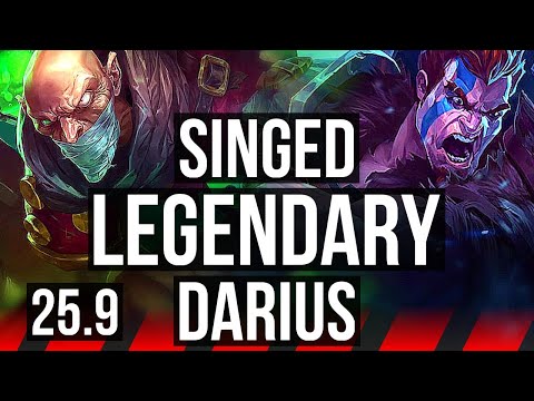 SINGED vs DARIUS (TOP) | 10/1/13, Legendary, 500+ games | EUW Master | 25.9