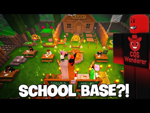 I Built the Ultimate School Base in 99 Nights in a Forest