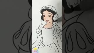 Coloring Disney Princess Snow White #Shorts Coloring Pages | Kiddie Playtime