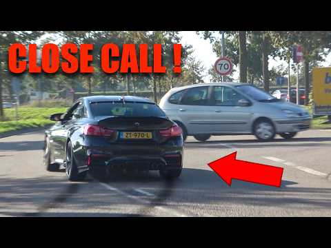 Cars Leaving Carmeets  - BEST OF FAILS, CLOSE CALLS, KARENS - BMW M, Audi RS, Mustang, AMG Etc
