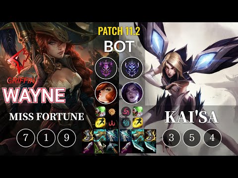 GRF Wayne Miss Fortune vs Kai'Sa Bot - KR Patch 11.2