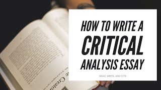 How to Write a Critical Analysis Essay