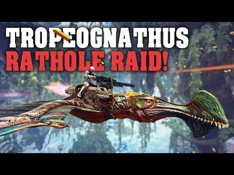Tropeognathus Raiding a Sneaky Rathole For Cryo Loot! | Ark PVP Mts Beginners E4