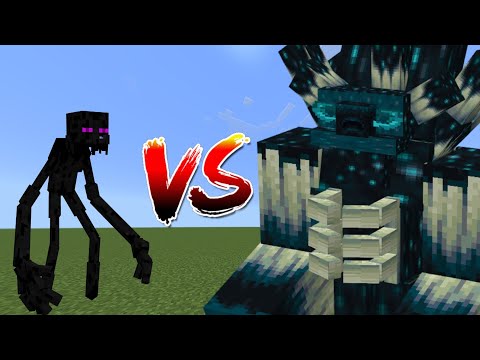 ARYTGMLITE - mutant enderman vs king mutant warden - Minecraft mob battle - Minecraft bedrock edition