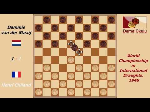 Henri Chiland - Dammis van der Staaij. World Championship in International Draughts- 1948.