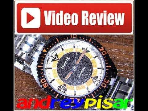 Rare dial Watch Raketa Amphibian Quartz Ussr Russian Soviet Vintage Band Serviced