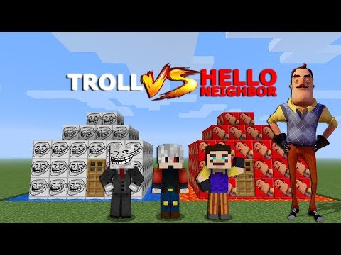TROLL VS HELLO NEIGHBOR EV ŞANS BLOKLARI - Minecraft