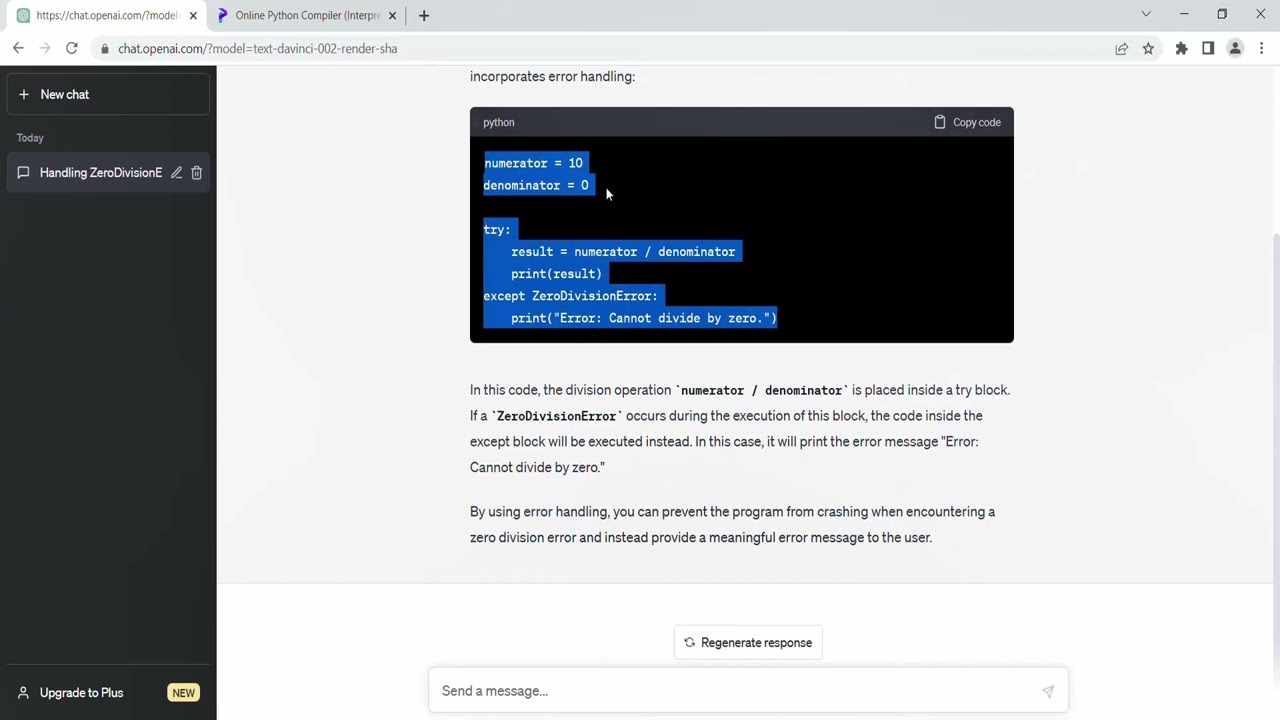 Python Error Handling with ChatGPT: Best Practices for Bug-Free Code