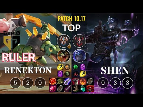 GEN Ruler Renekton vs Shen Top - KR Patch 10.17