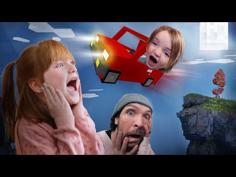 NiKO LEARNS HOW TO DRiVE!! Family Minecraft Survival World! Dad's surprise birthday for Baby Adley!
