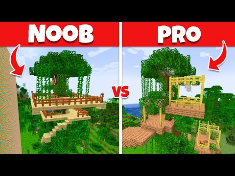 EPIC Noob vs Pro TREEHOUSE Build w/ Aphmau Crew!