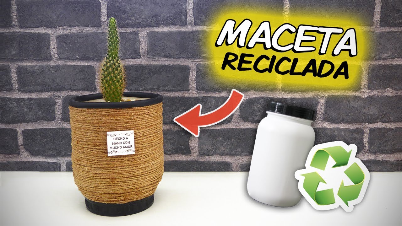🌵 MACETA CON BOTE DE PLÁSTICO