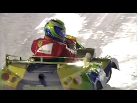 Alonso wins ice kart race after Massa tips him into a spin