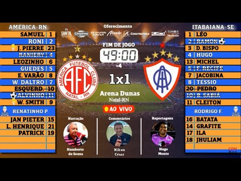 AMÉRICA/RN 1x1 ITABAIANA/SE - BRASILEIRÃO SÉRIE D 2021