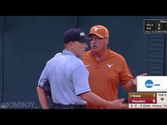 Home plate umpire goes completely brainless in this Texas vs Houston softball game, a breakdown