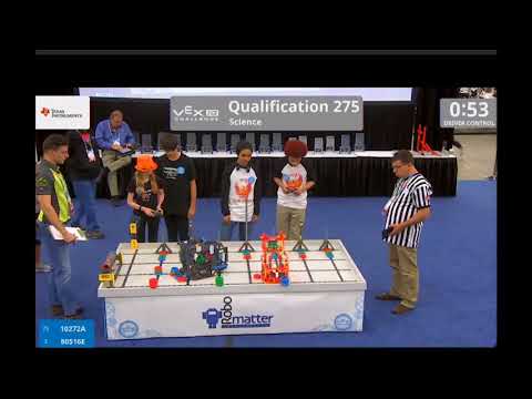 Team 80516E 2018 Worlds Qualification match 275 – Beth & Parker