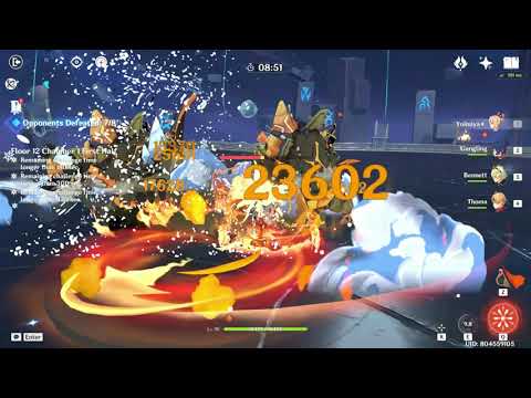Genshin Impact - 2.7 Spiral Abyss 12 New Abyss Buff Phase 2 Pyro Only team & Kamisato Clan