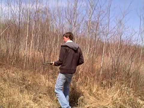 Davy boy lets off the 12 gauge pistol grip shotgun, Rossi riot gun