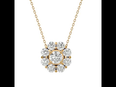Pandantiv Aur 18k Exquisite Halo Genuine Diamonds - Hermina