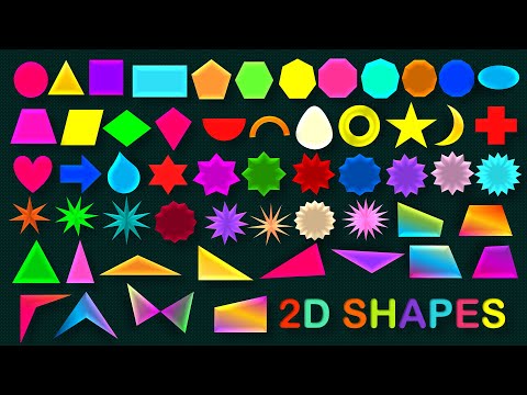 2D Shape Names | 50+ Two Dimensional Shape Names | Geometrical and Other Shapes Vocabulary