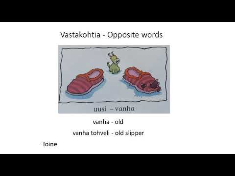 Finnish language. Vocabulary. Opposite words Suomen kieli. Sanasto