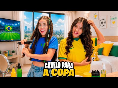 COMO ELAS FINALIZAM O CABELO PARA ASSISTIR O JOGO DO BRASIL NA COPA ! *Tudo que elas usam 🇧🇷