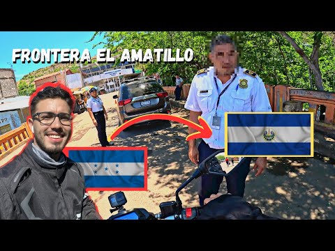 Frontera HONDURAS a EL SALVADOR | El Amatillo | CANAL SECO mi primera vez en MOTO 🇭🇳😳🇸🇻