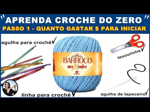 AULA DE CROCHÊ PARA INICIANTES - APRENDA CROCHÊ DO ZERO PASSO 1 - EDINIR CROCHE