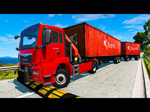 Trucks vs Upside Down Speed Bumps | BeamNG.DRIVE