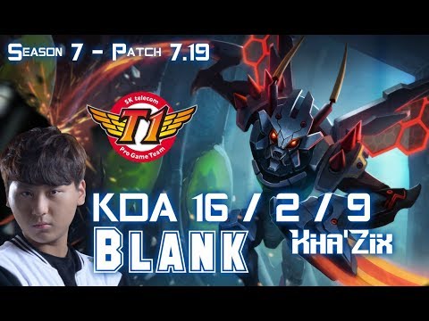 SKT T1 Blank KHA'ZIX vs NIDALEE Jungle - Patch 7.19 KR Ranked