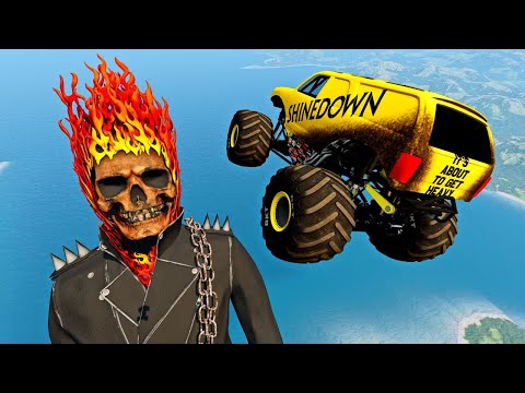 Epic High Speed Monster Truck Jumps - BeamNG Drive Car Crash Compilation