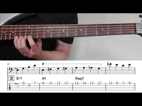 "Tune Up" by Miles Davis | Walking Bass Etude w/ On-Screen TAB Notation