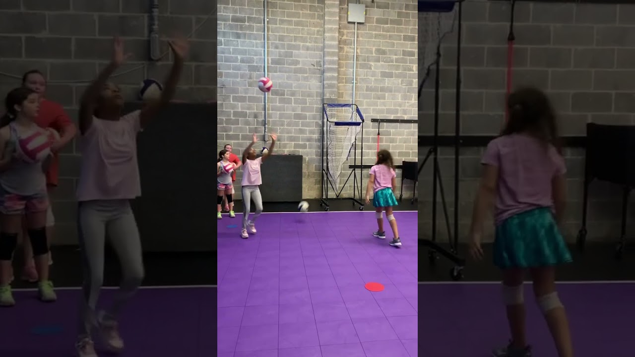Little ones working on their setting skills! #volleyball #blockoutacademy #volleyballdrills #setter