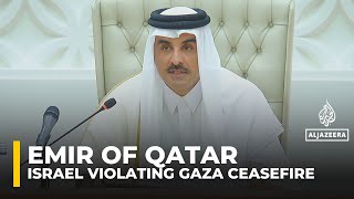 Download the video "Israel’s war on Gaza has been nothing but genocide: Qatar’s emir"