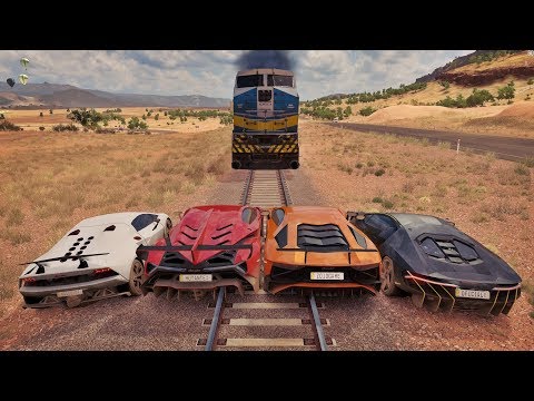 Crack on the Train Line Only Lamborghinis - Aventador VS Veneno VS Sesto Elemento VS Centenario