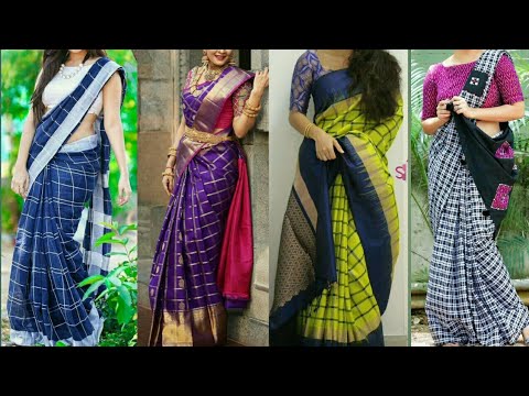 Designer checked saree collection