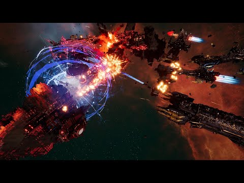 Space Wolves vs Chaos - Skalgrim Mod - Massive Battle - Battlefleet Gothic Armada 2