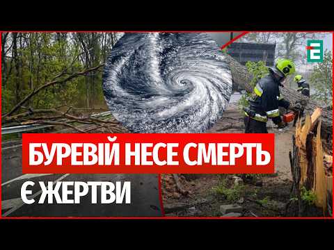 ПЕРШІ ЖЕРТВИ НЕГОДИ! Вітер вириває дерева з корінням! БУРЕВІЙ ЗНОСИТЬ ДАХИ